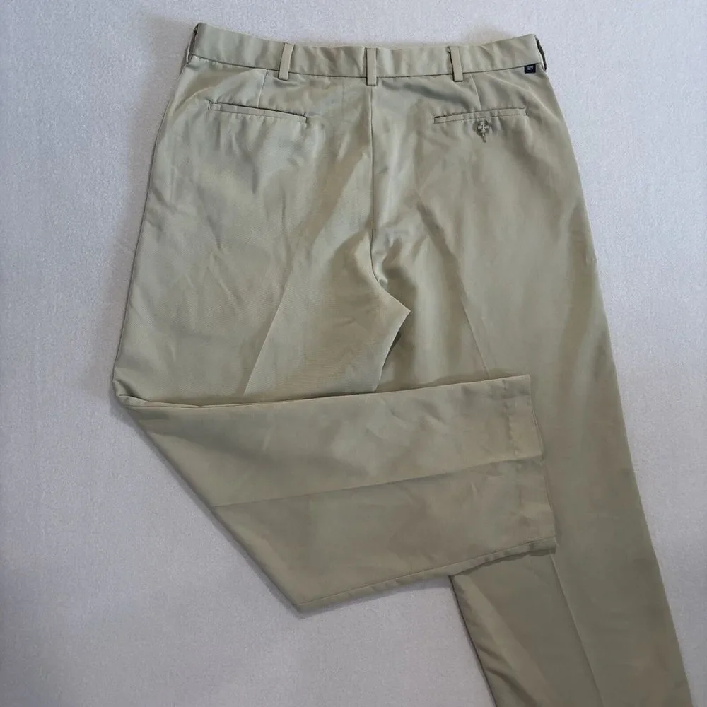 Dockers Golf 38x32 TAN Men's Pants Chino Flat Front Straight‎ Leg EXCELLENT